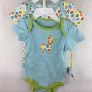 NWT Happi 2 Pack Bodysuits Giraffe Size 0/3 Months